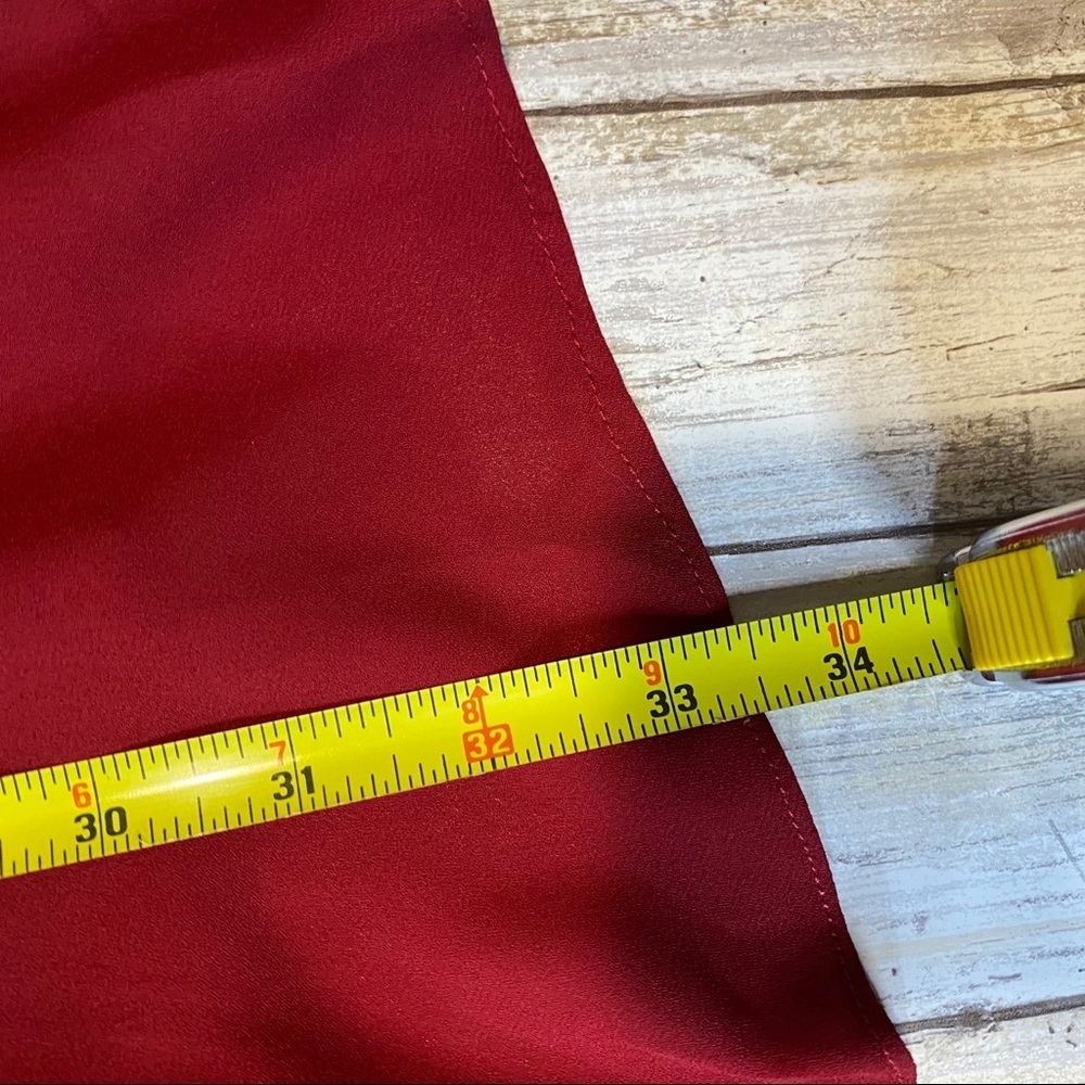BB Dakota Dark Red Dress V neck Sz 10 - Picture 10 of 12